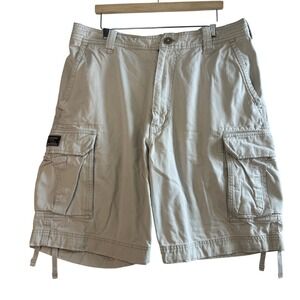 Vtg Abercrombie & Fitch Fatigues Cargo Shorts Khaki 33 Utility Y2K Paratrooper